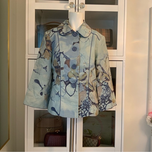 Mario Serrani Italy Women’s Linen Jacket Blazer Size 4 - Picture 2 of 6